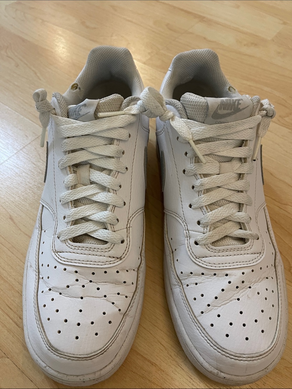 Nike Men’s White Low-Top Leather Sneakers